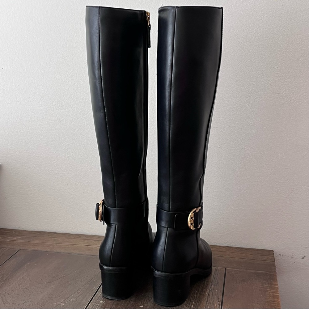 Tory Burch Black Leather Tall Heeled Riding Boots Womens size 6 - Picture 8 of 12